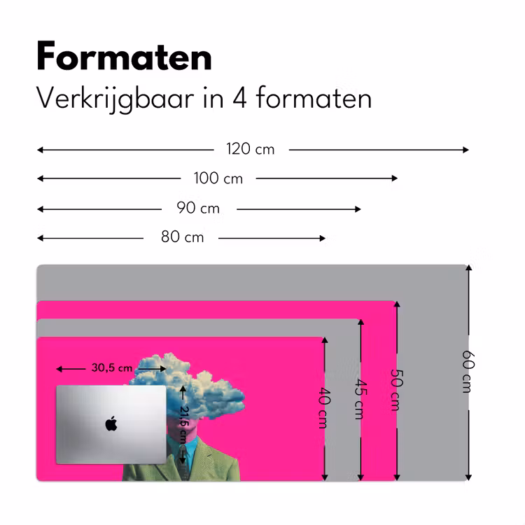 Man - Pak - Wolk - Roze Muismat XXL klein -sfeer5