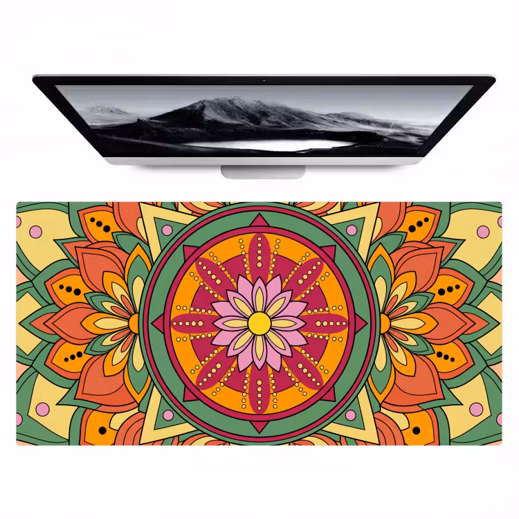 Mandala - Bloemen - Abstract - Kleurrijk Muismat XXL klein -zzz3d