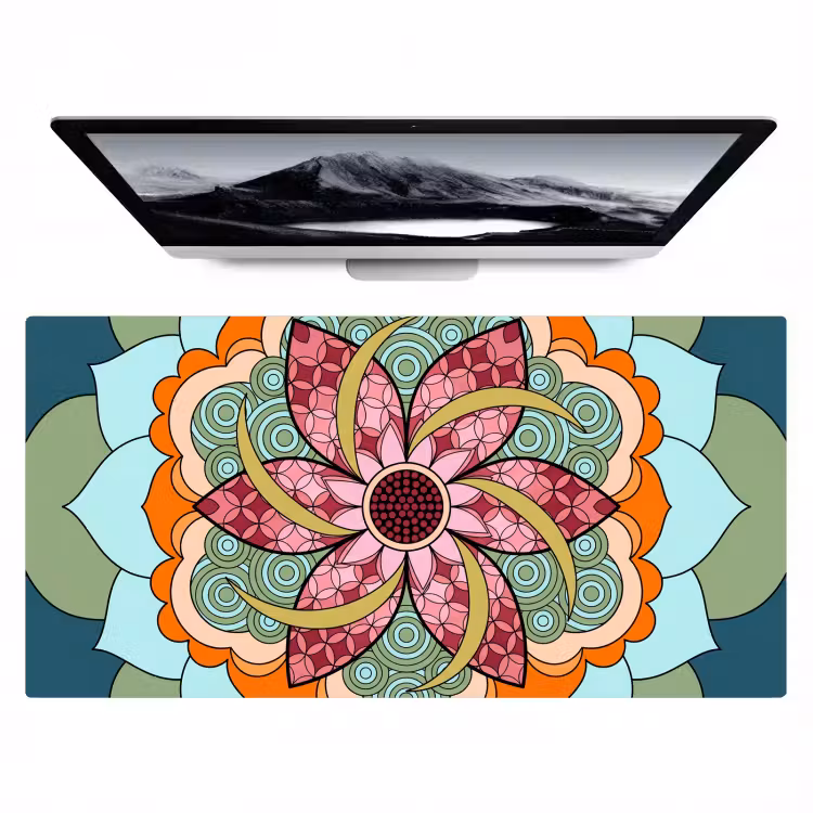 Mandala - Geometrisch - Kunst - Decoratief - Kleurrijk Muismat XXL klein -zzz3d