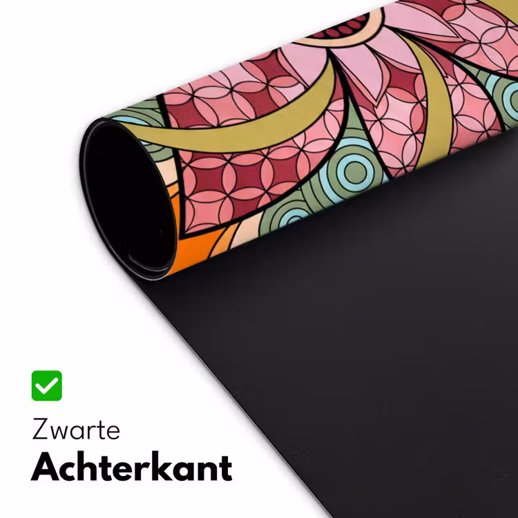 Mandala - Geometrisch - Kunst - Decoratief - Kleurrijk Muismat XXL klein -sfeer2