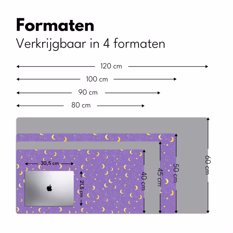 Manen - Sterren - Paars Muismat XXL klein 681 -sfeer5