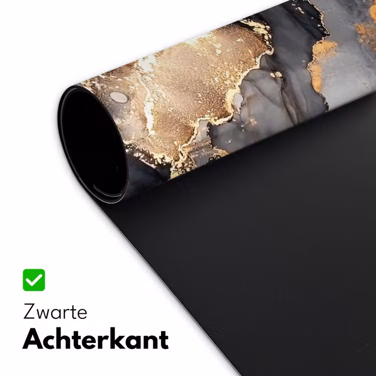 Marmer - Zwart - Wit - Goud - Luxe - Abstract Muismat XXL klein -sfeer2