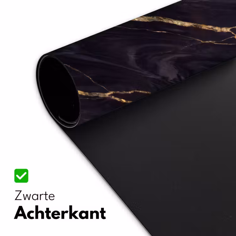 Marmer - Gouden aders - Abstract - Zwart Muismat XXL klein -sfeer2
