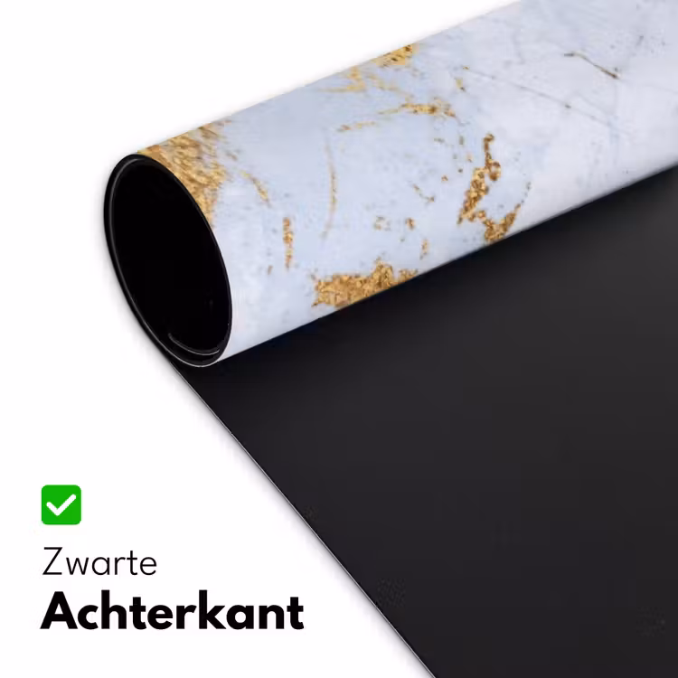 Marmer - Goud - Wit - Luxe - Marmerlook - Glitter Muismat XXL klein -sfeer2