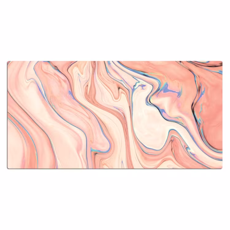 Marmer - Pastel - Roze - Blauw - Marmerlook - Abstract Muismat XXL klein -3d_leeg
