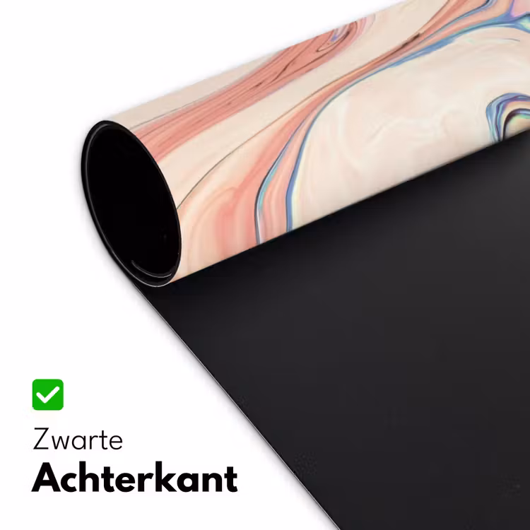 Marmer - Pastel - Roze - Blauw - Marmerlook - Abstract Muismat XXL klein -sfeer2