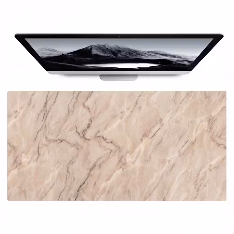 Marmer - Patroon - Abstract - Modern - Beige Muismat XXL klein -zzz3d