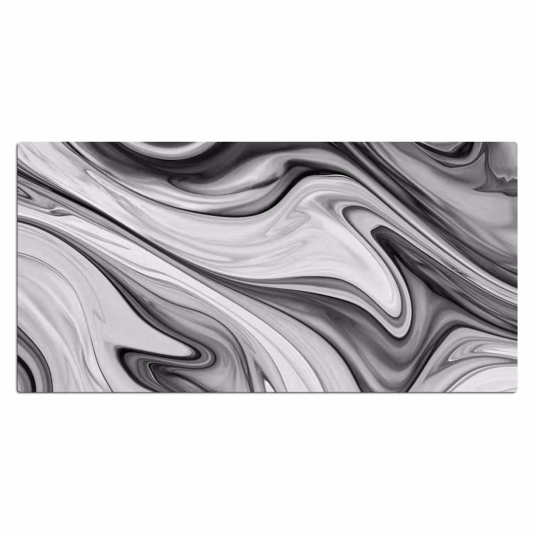 Marmer - Patronen - Grijs - Marmerlook - Zwart Muismat XXL klein -3d_leeg