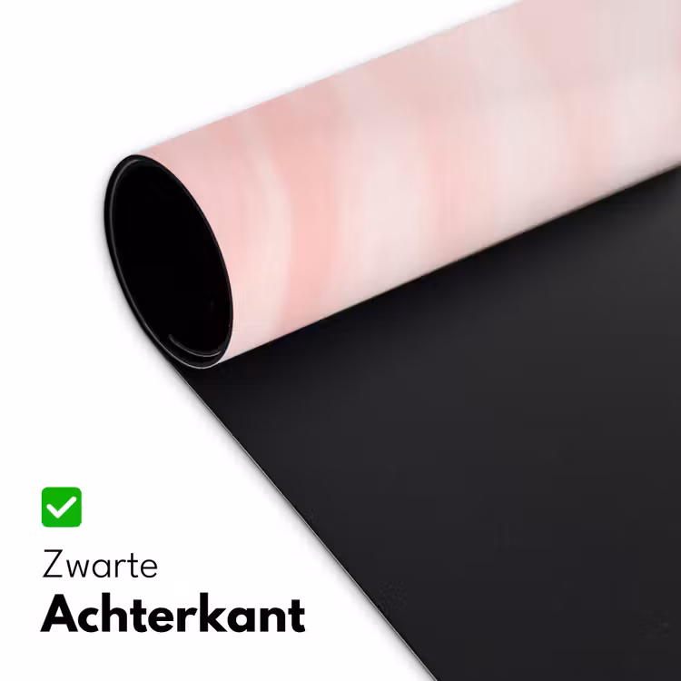 Marmer - Roze - Wit - Luxe - Marmerlook Muismat XXL klein -sfeer2