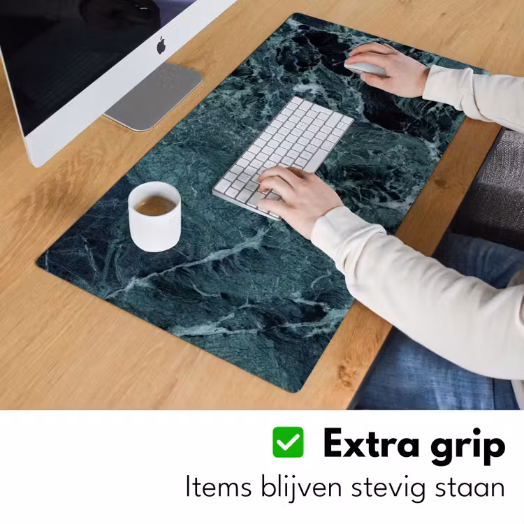 Marmer - Steen - Textuur - Marmerlook - Design Muismat XXL klein -sfeer3