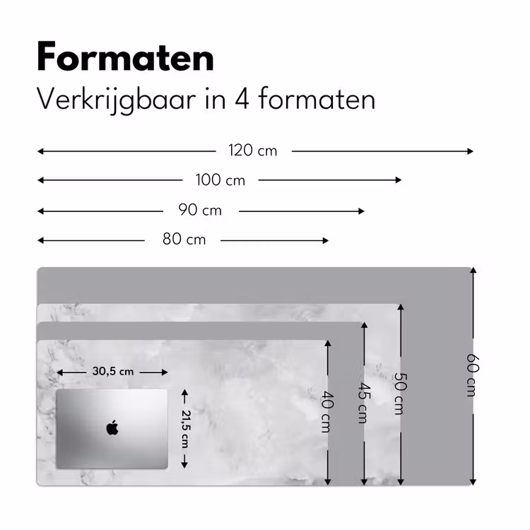 Marmer - Steen - Wit - Grijs - Marmerlook Muismat XXL klein -sfeer5