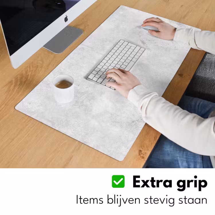 Marmer - Textuur - Grijs - Marmerlook Muismat XXL klein -sfeer3