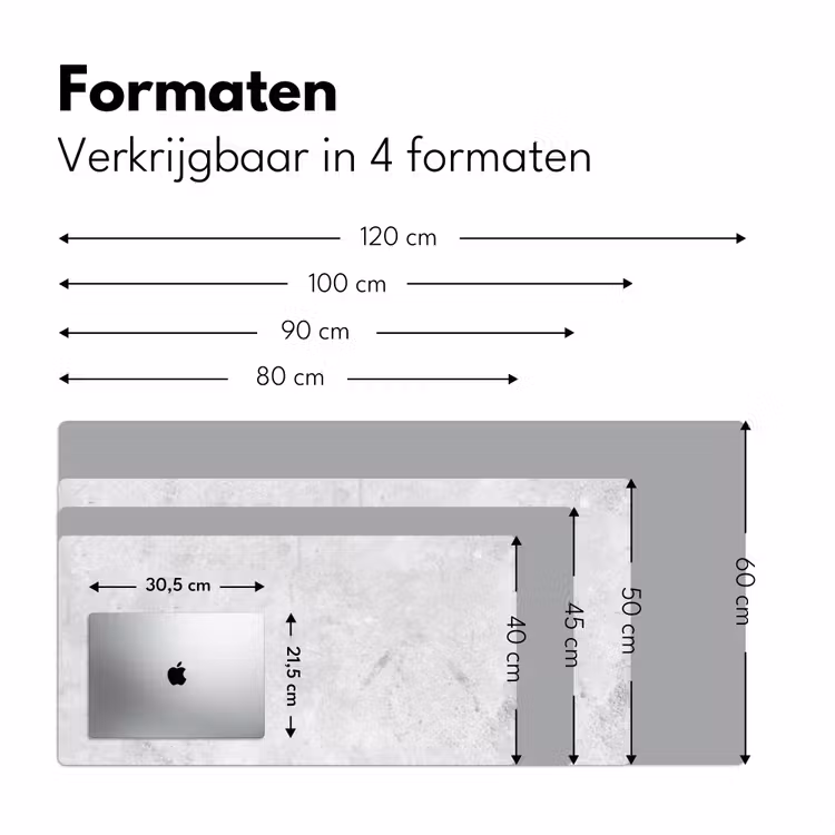 Marmer - Textuur - Grijs - Marmerlook Muismat XXL klein -sfeer5