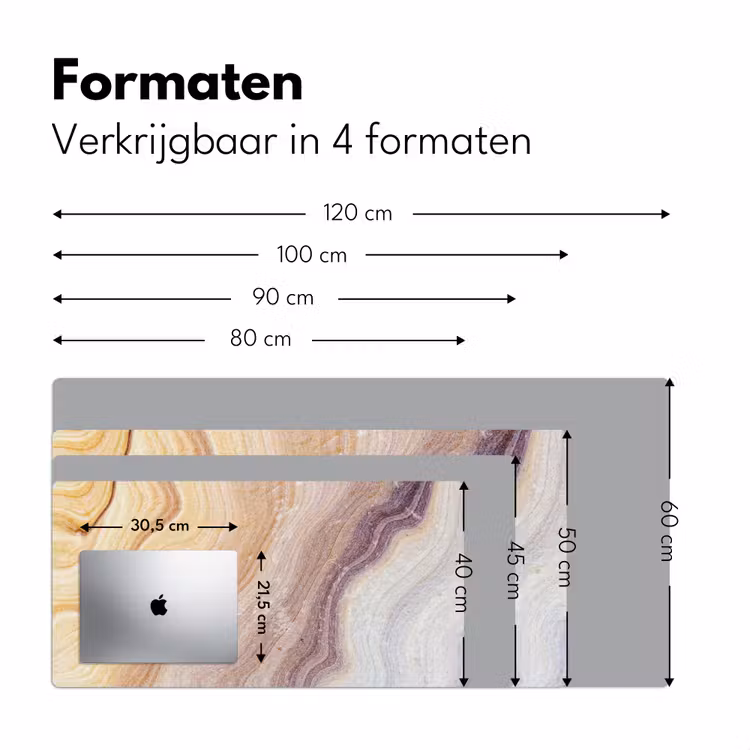 Marmer - Textuur - Zandsteen - Goud - Marmerlook Muismat XXL klein -sfeer5