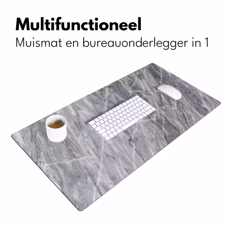 Marmer - Ader - Patroon - Abstract - Grijs Muismat XXL klein -sfeer4