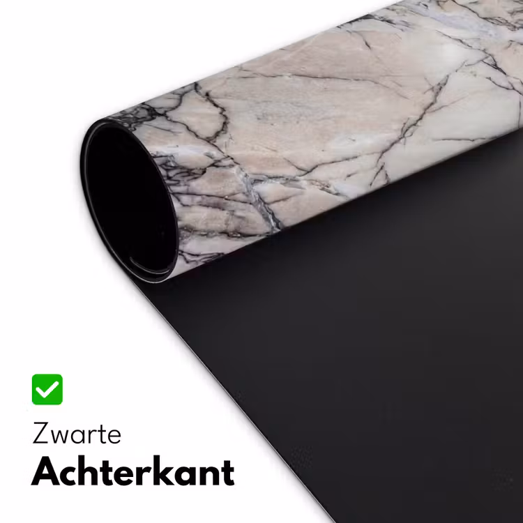 Marmer - Aderen - Patroon - Wit - Grijs Muismat XXL klein -sfeer2