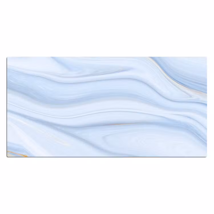 Marmer - Golf - Blauw - Patronen - Marmerlook - Pastel Muismat XXL klein -3d_leeg