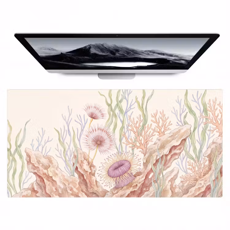 Zeeleven - Koraal - Onderwater - Illustratie - Kleurrijk Muismat XXL klein -zzz3d