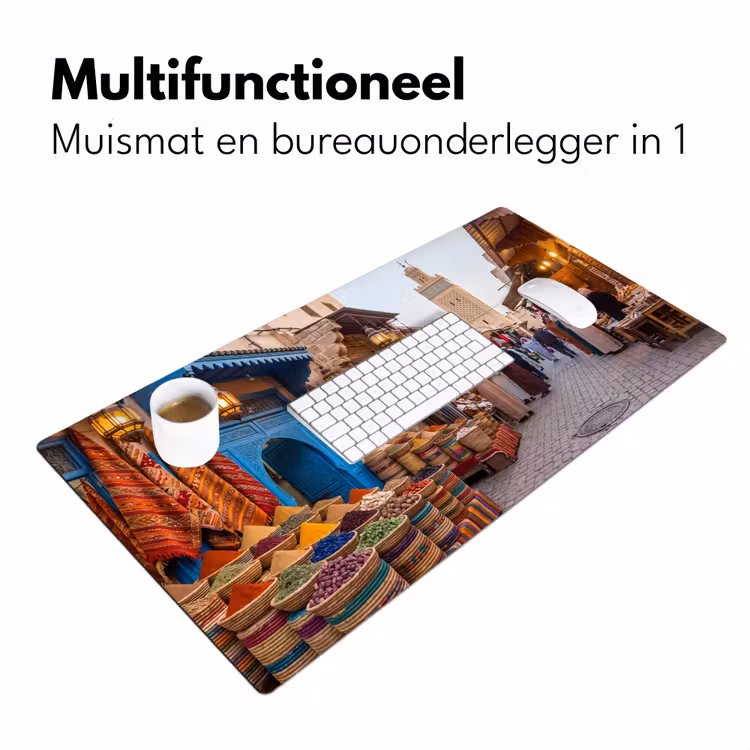 Desk Mat - Market - Oriental - Colorful - Markt - Oosters - Kleurrijk Muismat XXL klein