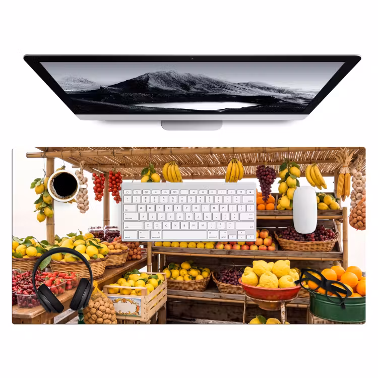 Desk Mat - Market Stall - Fruit - Fresh - Marktkraam - Fruit - Vers Muismat XXL klein