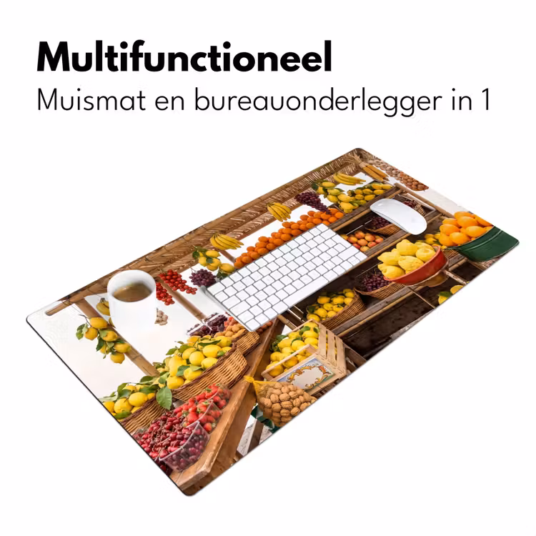 Desk Mat - Market Stall - Fruit - Fresh - Marktkraam - Fruit - Vers Muismat XXL klein