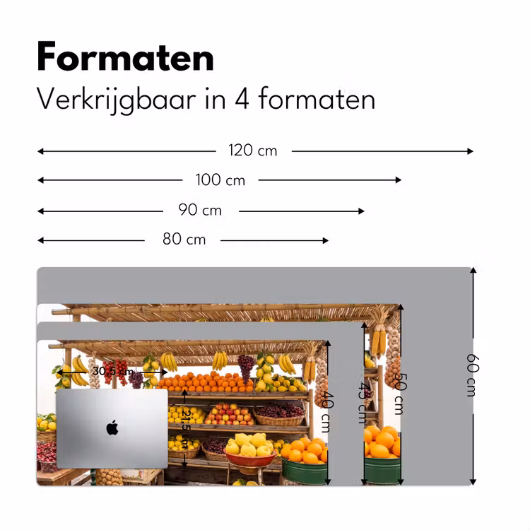 Desk Mat - Market Stall - Fruit - Fresh - Marktkraam - Fruit - Vers Muismat XXL klein