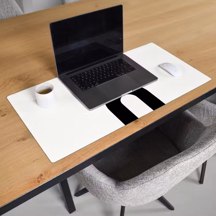 Desk Mat - Minimalist - Art - White - Minimalistisch - Kunst - Wit Muismat XXL klein