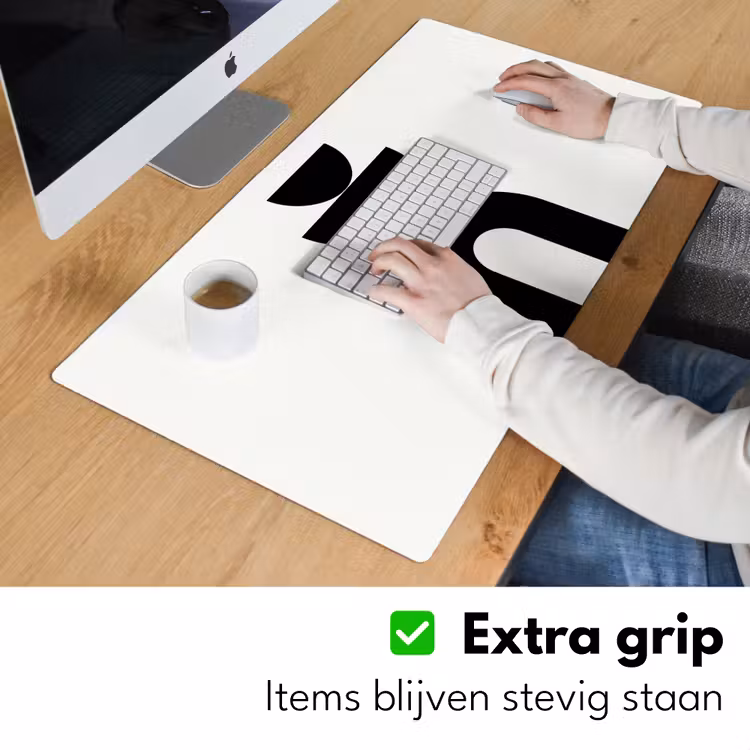 Desk Mat - Minimalist - Art - White - Minimalistisch - Kunst - Wit Muismat XXL klein