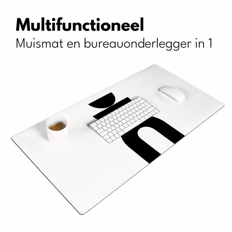 Desk Mat - Minimalist - Art - White - Minimalistisch - Kunst - Wit Muismat XXL klein