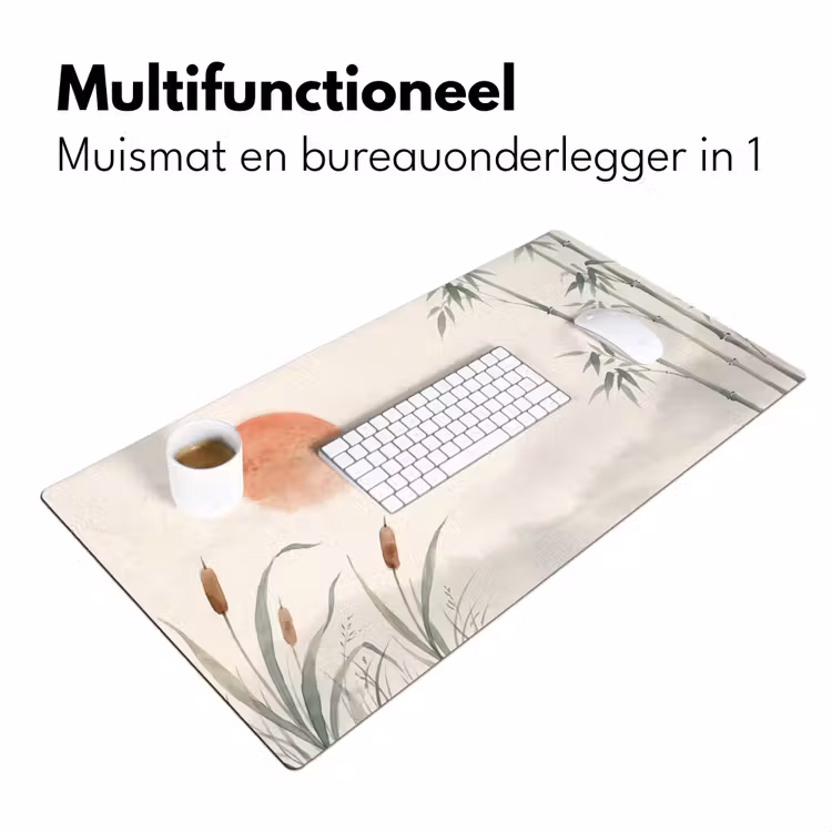 Minimalistisch - Bamboe - Groen Muismat XXL klein -sfeer4