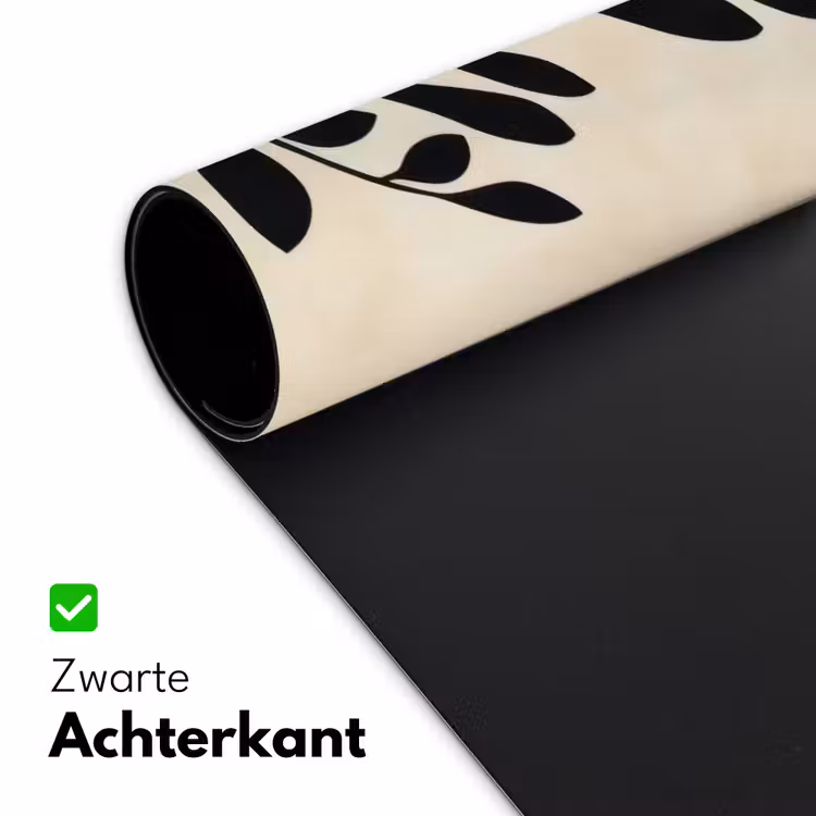 Minimalistisch - Tak - Bladeren - Zwart Muismat XXL klein -sfeer2
