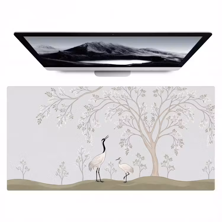 Minimalistisch - Kraanvogels - Blauw Muismat XXL klein -zzz3d