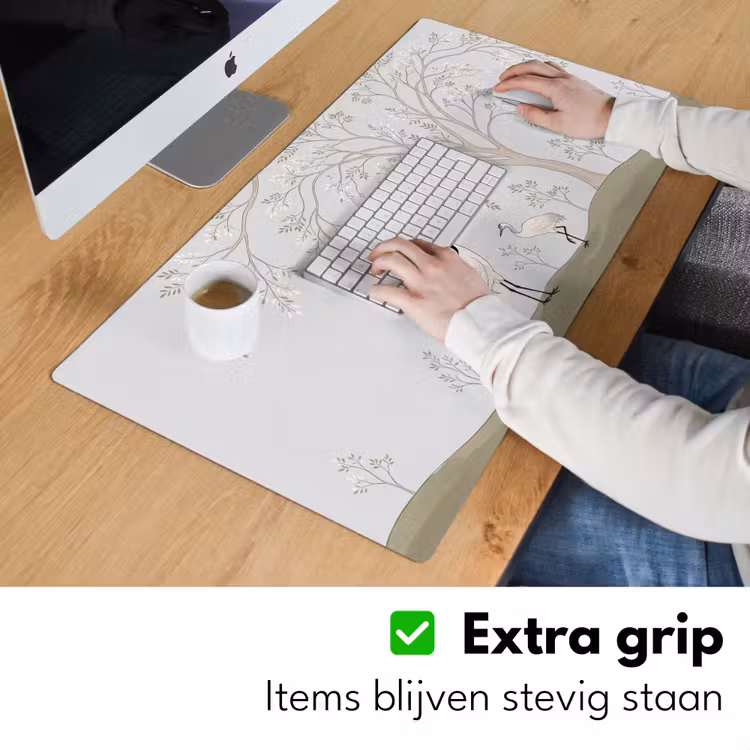 Minimalistisch - Kraanvogels - Blauw Muismat XXL klein -sfeer3
