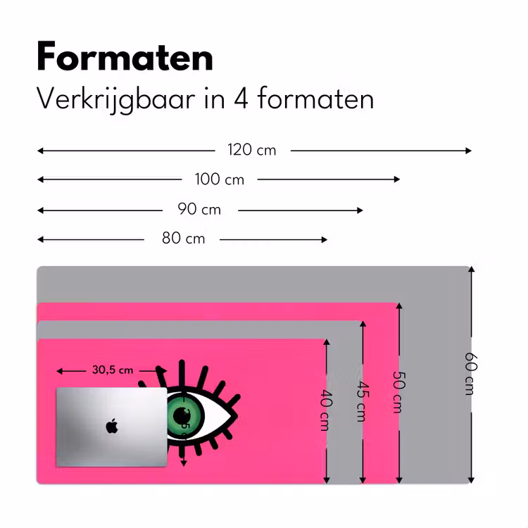 Minimalistisch - Oog - Roze Muismat XXL klein -sfeer5