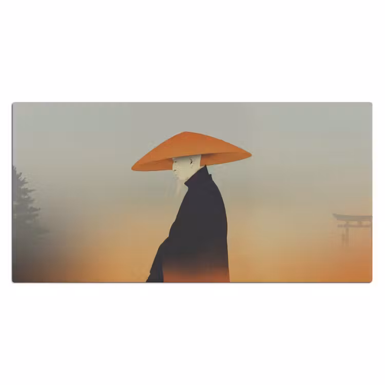 Minimalistisch - Silhouet - Oranje Muismat XXL klein -3d_leeg