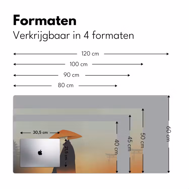 Minimalistisch - Silhouet - Oranje Muismat XXL klein -sfeer5