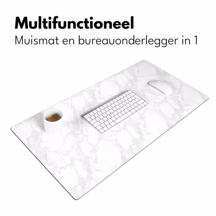 Minimalistisch - Wit - Grijze aders Muismat XXL klein 681 -sfeer4