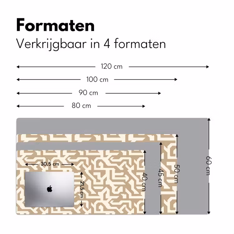 Modern - Abstract - Beige Muismat XXL klein 681 -sfeer5