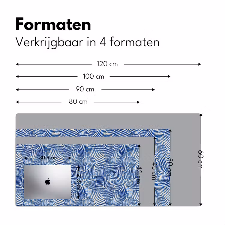 Modern - Abstract - Blauw Muismat XXL klein 681 -sfeer5