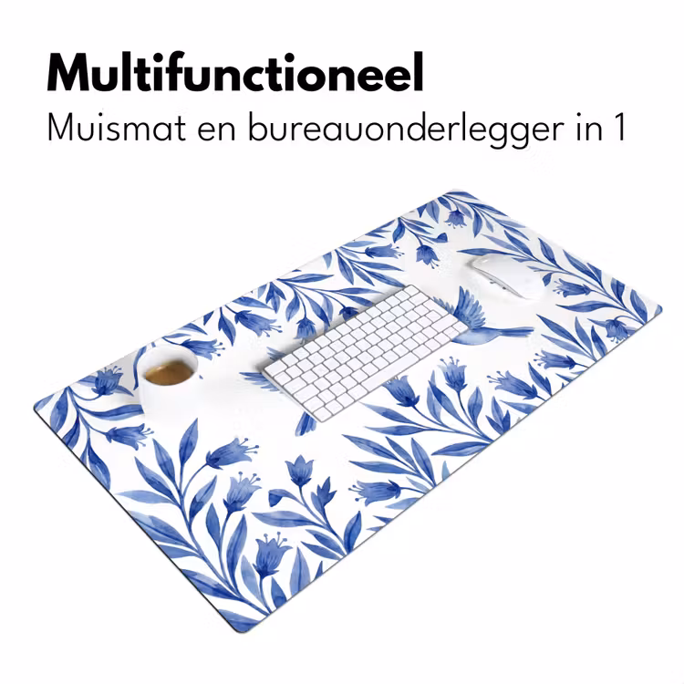 Modern - Vogels - Delfts - Blauw Muismat XXL klein -sfeer4