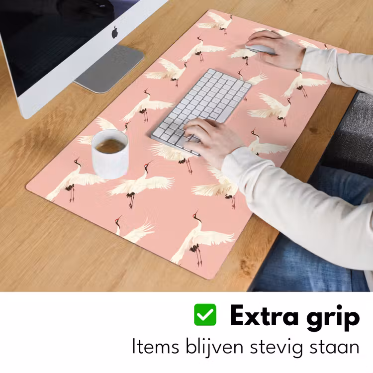 Modern - Kraanvogels - Roze Muismat XXL klein 681 -sfeer3