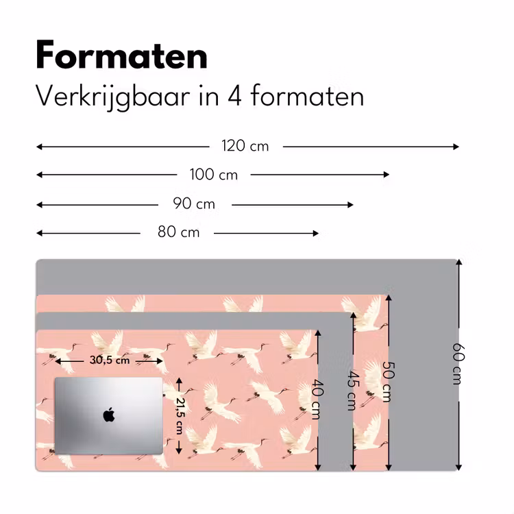 Modern - Kraanvogels - Roze Muismat XXL klein 681 -sfeer5