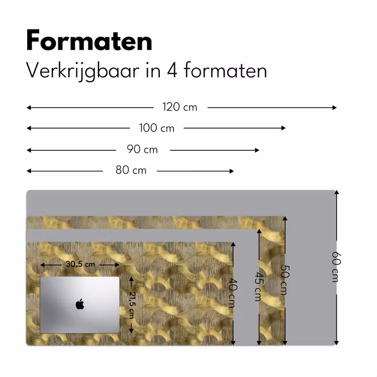 Modern - Geometrisch - Goud Muismat XXL klein 681 -sfeer5
