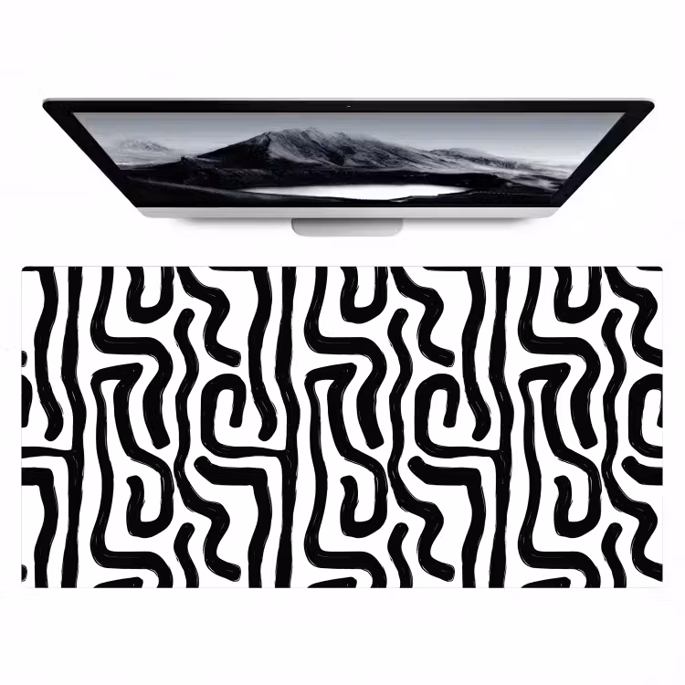 Modern - Lijnen - Zwart Muismat XXL klein 681 -zzz3d