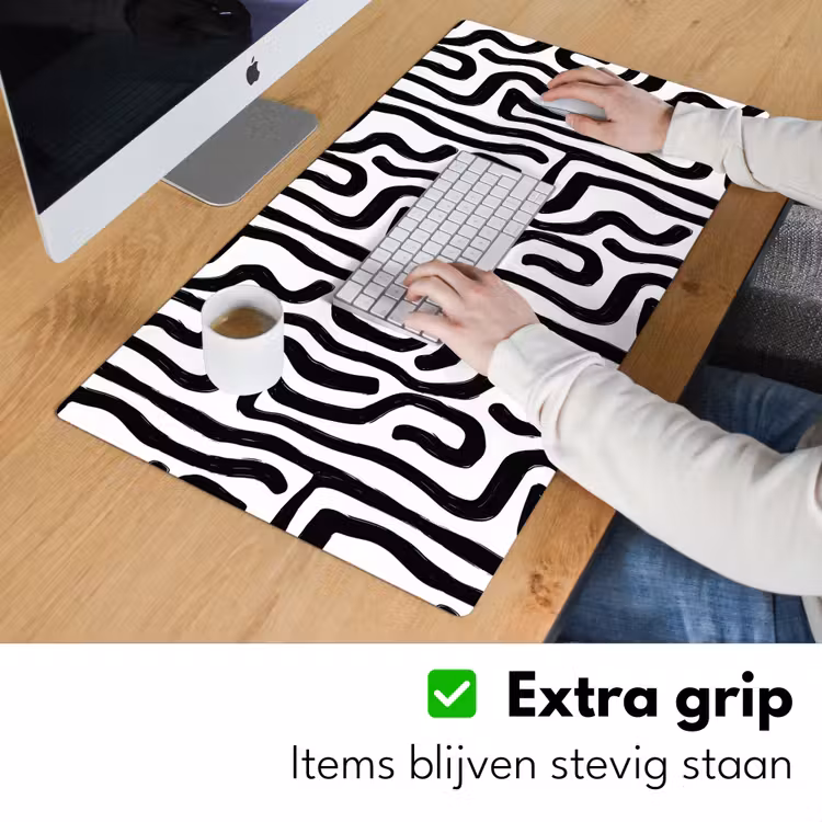 Modern - Lijnen - Zwart Muismat XXL klein 681 -sfeer3