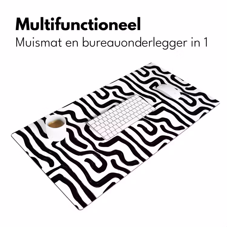 Modern - Lijnen - Zwart Muismat XXL klein 681 -sfeer4