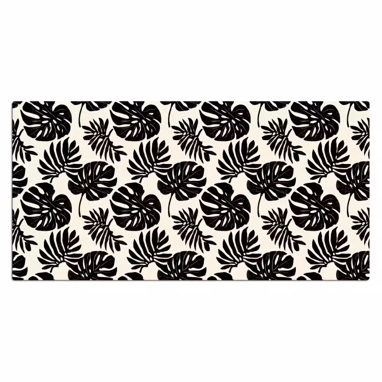Modern - Monstera - Zwart Muismat XXL klein 681 -3d_leeg