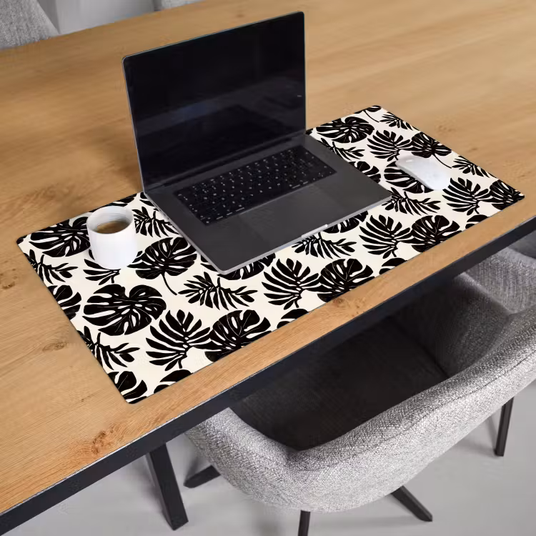 Modern - Monstera - Zwart Muismat XXL klein 681 -sfeer1