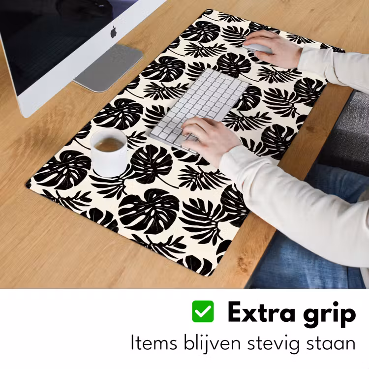 Modern - Monstera - Zwart Muismat XXL klein 681 -sfeer3