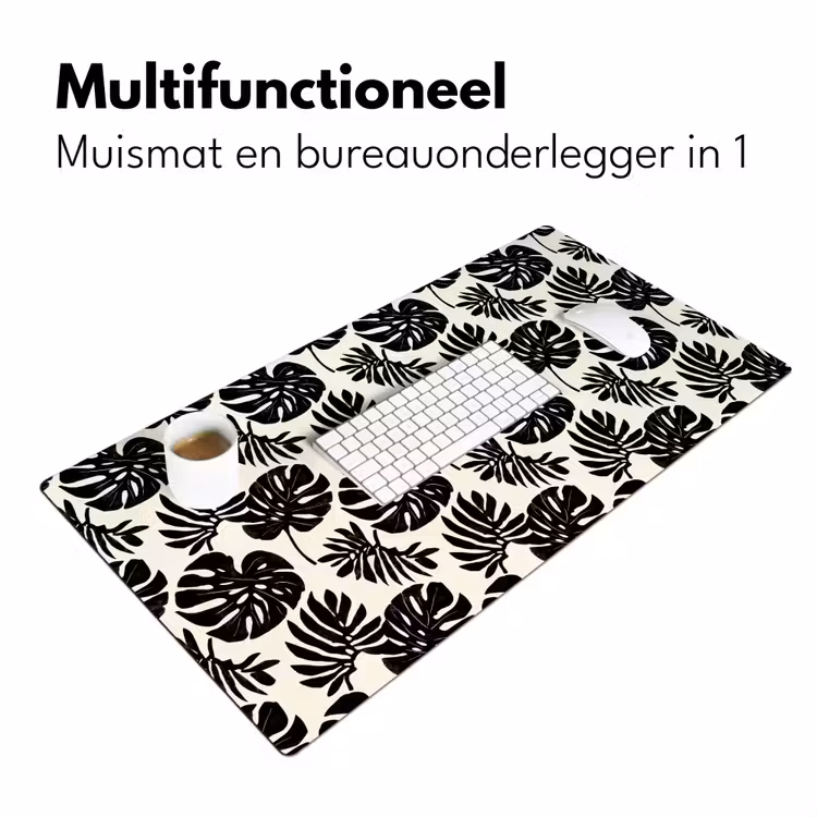 Modern - Monstera - Zwart Muismat XXL klein 681 -sfeer4